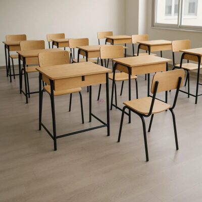 School lockers and chairs